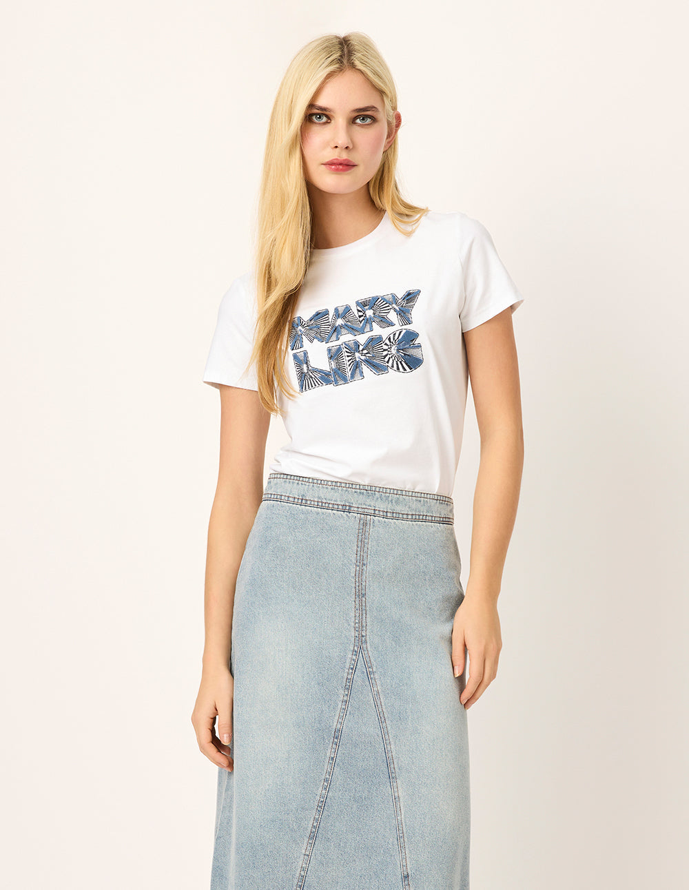 MARYLING Loose-Fit Embroidered Logo T-Shirt